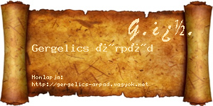 Gergelics Árpád névjegykártya