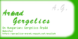 arpad gergelics business card